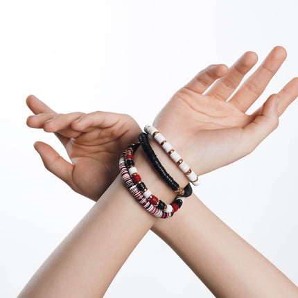 Red & Bold Layered Bracelet Stack - HASHTACK