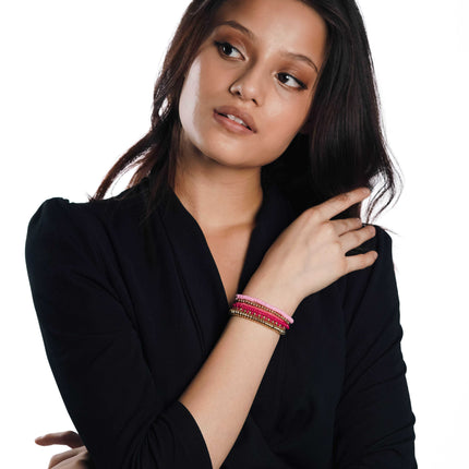 Rose Glow Layered Bracelet Stack - HASHTACK