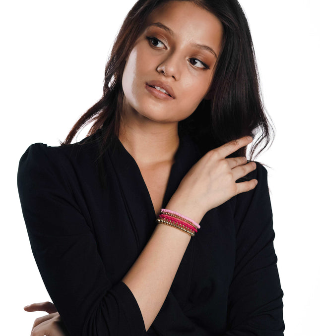 Rose Glow Layered Bracelet Stack - HASHTACK