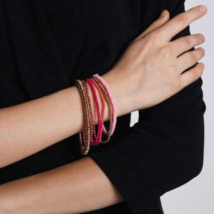 Rose Glow Layered Bracelet Stack - HASHTACK