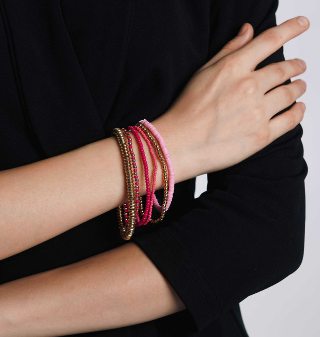 Rose Glow Layered Bracelet Stack - HASHTACK