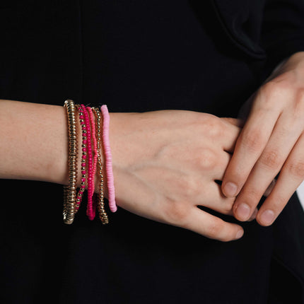 Rose Glow Layered Bracelet Stack - HASHTACK