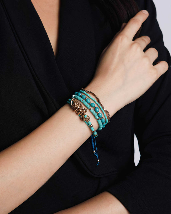 Ocean Bliss layered stackable beaded bracelet