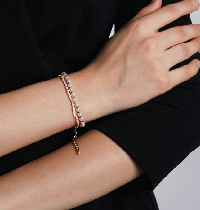 Dreamy Pearl Layered Bracelet - HASHTACK