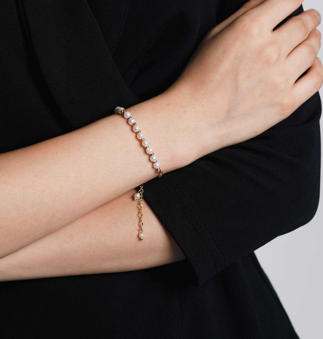 Moonbeam Pearl Layered Bracelet - HASHTACK
