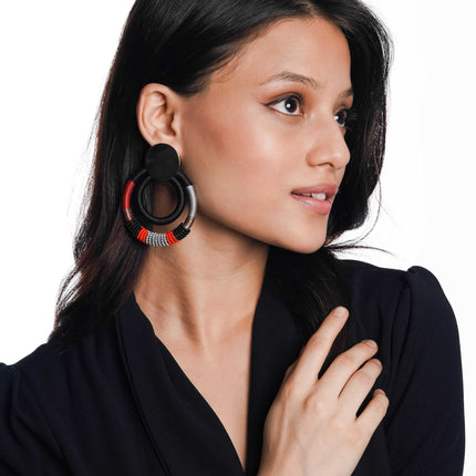 Fiery Fusion Round Earrings - HASHTACK