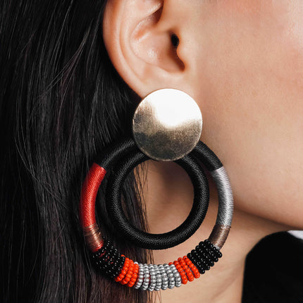 Fiery Fusion Round Earrings - HASHTACK