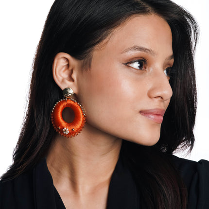 Orange Aura Circle Earrings - HASHTACK