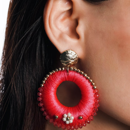 Rose Radiance Thread Hoops - HASHTACK