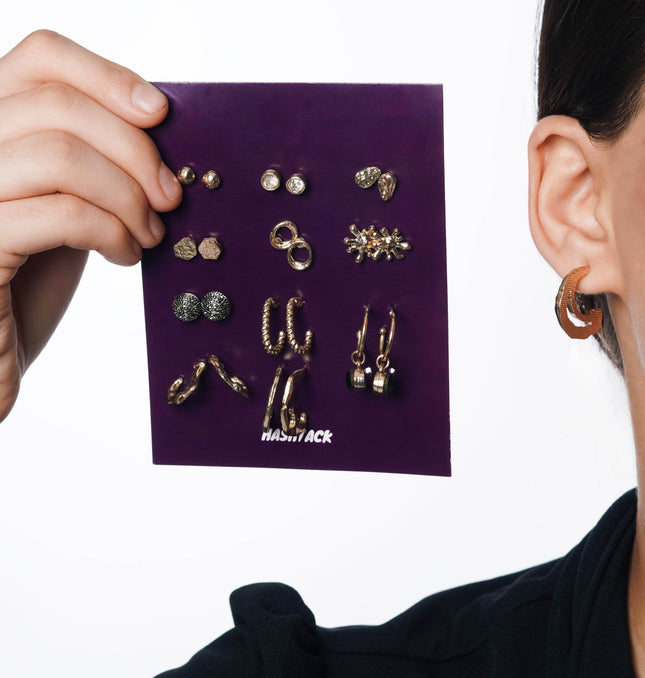 Sleek & Chic earrings Set of 10 - HASHTACK