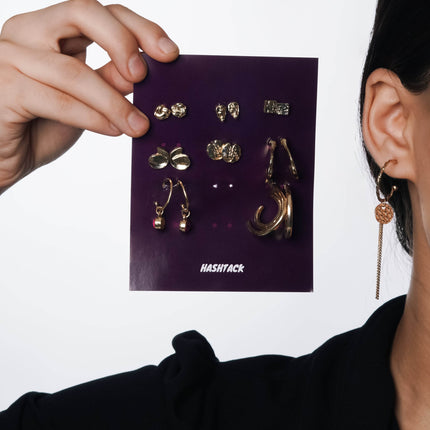 Glow Stack Earrings set of 9 - HASHTACK