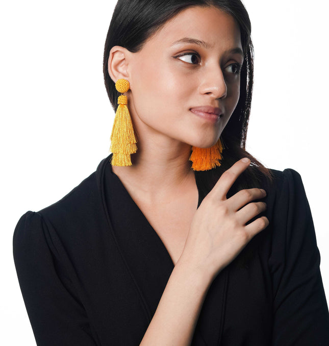 Marigold Magic Tassel Earrings - HASHTACK