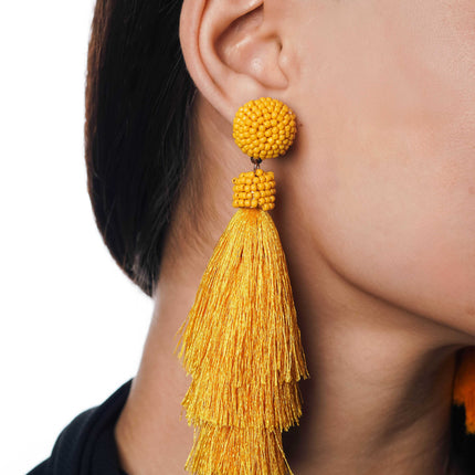 Marigold Magic Tassel Earrings - HASHTACK