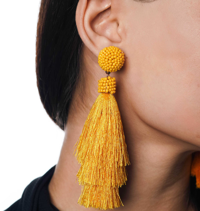 Marigold Magic Tassel Earrings - HASHTACK