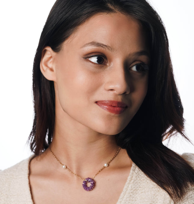 Purple Glow Ring Necklace - HASHTACK