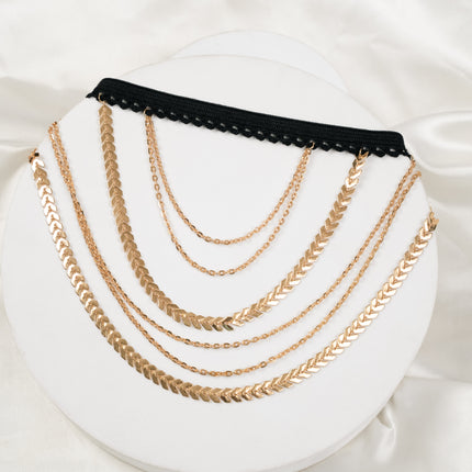 Golden Cascade Layered Thigh Chain