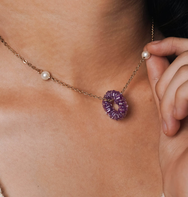 Purple Glow Ring Necklace - HASHTACK