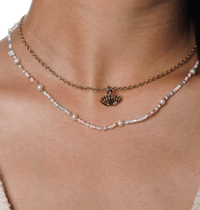Watchful Charm Layered Necklace - HASHTACK