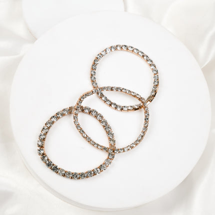 Crystal Luxe Gold-Tone Double Row Rhinestone Bracelet