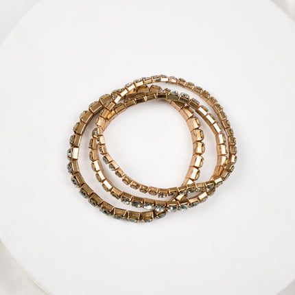 Crystal Luxe Gold-Tone Double Row Rhinestone Bracelet