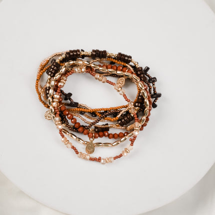 Boho Earth Multi-Strand Beaded Bracelet Set