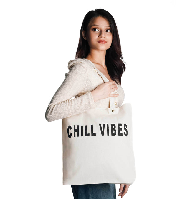 Chill vibes Canvas Tote Bag - HASHTACK