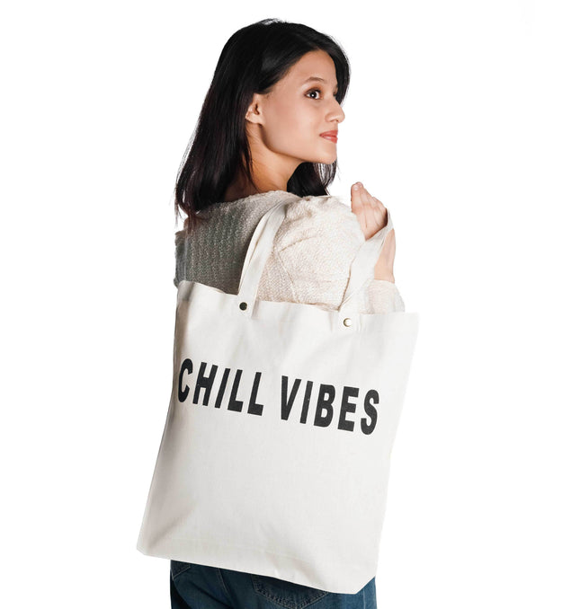 Chill vibes Canvas Tote Bag - HASHTACK
