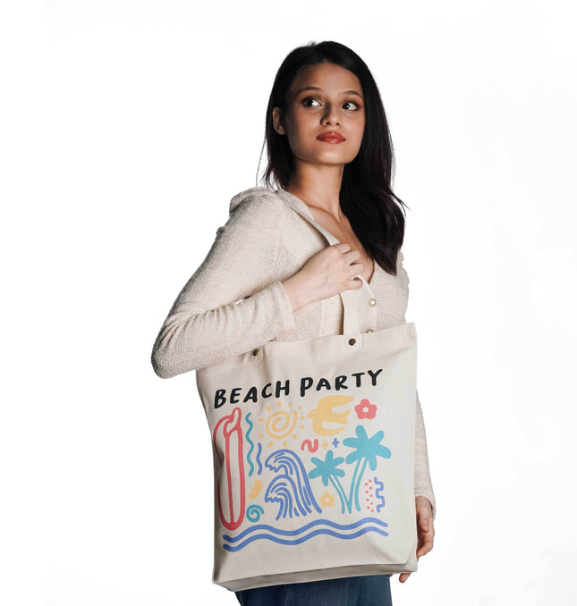 Beach Party Canvas Tote Bag - HASHTACK