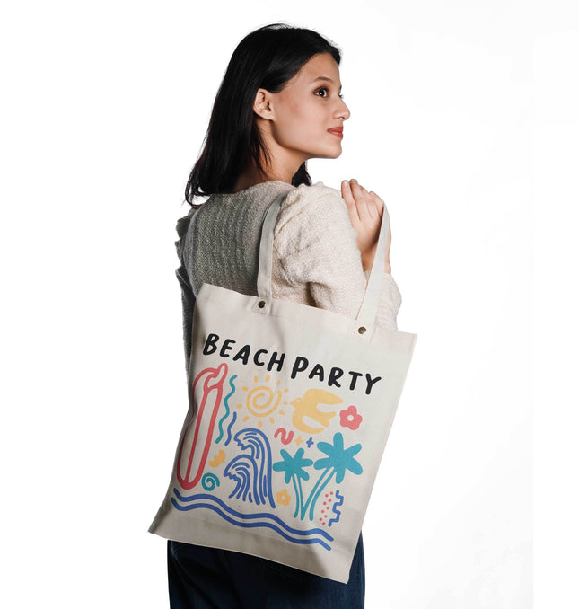 Beach Party Canvas Tote Bag - HASHTACK