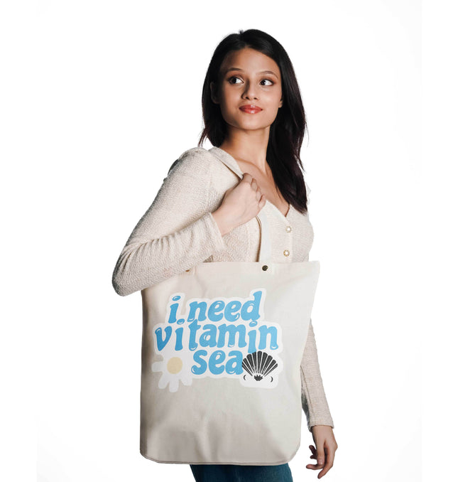 I Need Vitamin Sea Canvas Tote Bag - HASHTACK