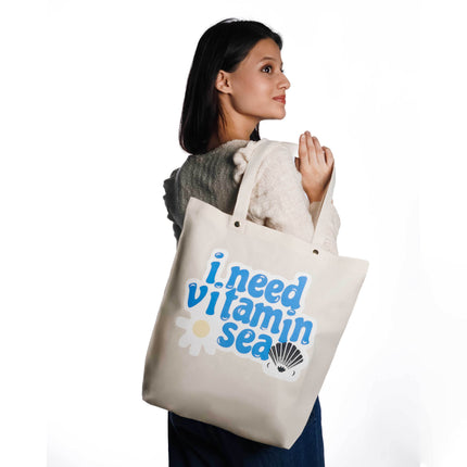 I Need Vitamin Sea Canvas Tote Bag - HASHTACK
