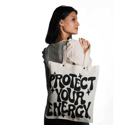 Protect Your Energy Canvas Tote Bag - HASHTACK