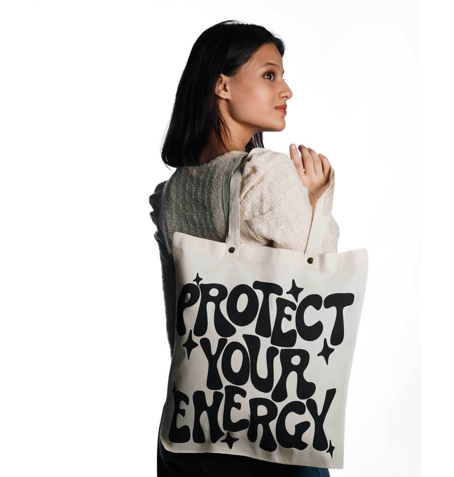 Protect Your Energy Canvas Tote Bag - HASHTACK