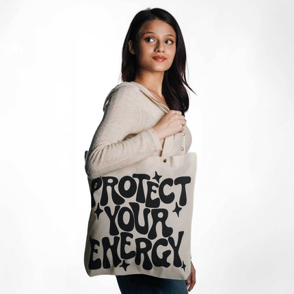 Protect Your Energy Canvas Tote Bag - HASHTACK