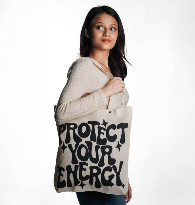 Protect Your Energy Canvas Tote Bag - HASHTACK