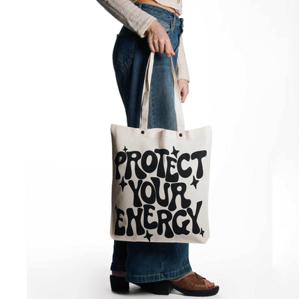 Protect Your Energy Canvas Tote Bag - HASHTACK