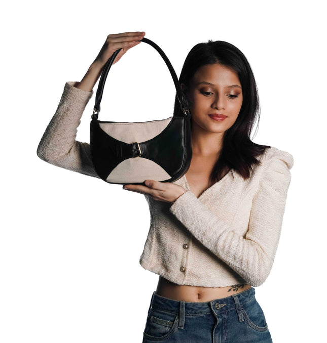 City Hollow Canvas PU Shoulder Bag - HASHTACK