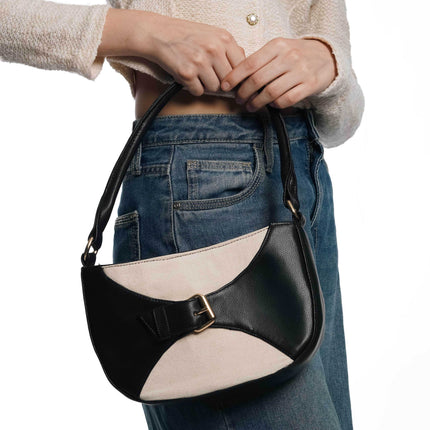 City Hollow Canvas PU Shoulder Bag - HASHTACK