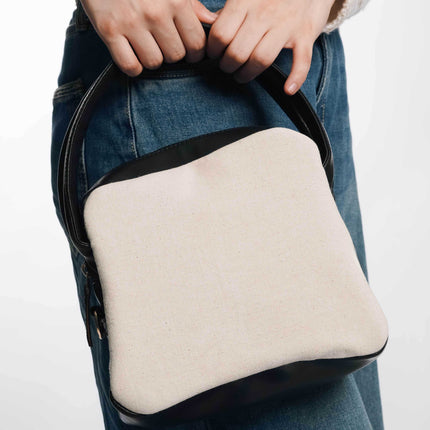 City Sidekick Black Canvas PU Shoulder Bag - HASHTACK