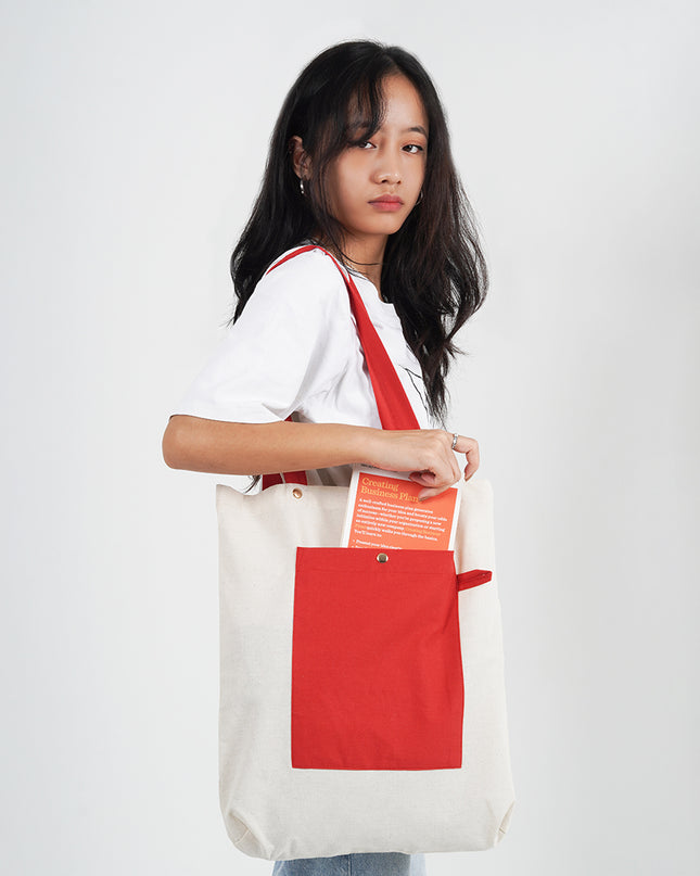 Bold Red Canvas Tote Bag