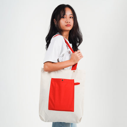 Bold Red Canvas Tote Bag