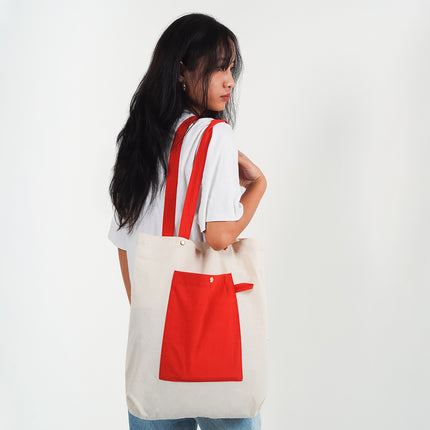 Bold Red Canvas Tote Bag