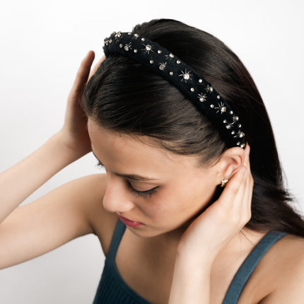 Midnight Spark Beaded Headband
