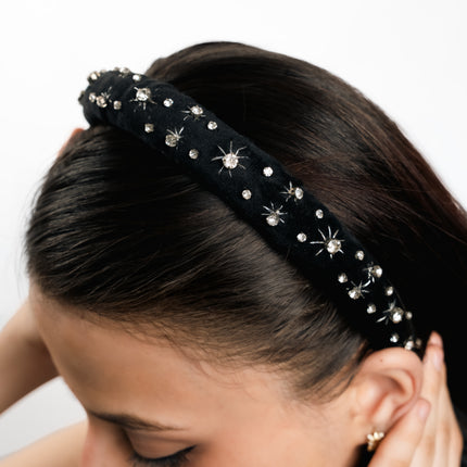 Midnight Spark Beaded Headband