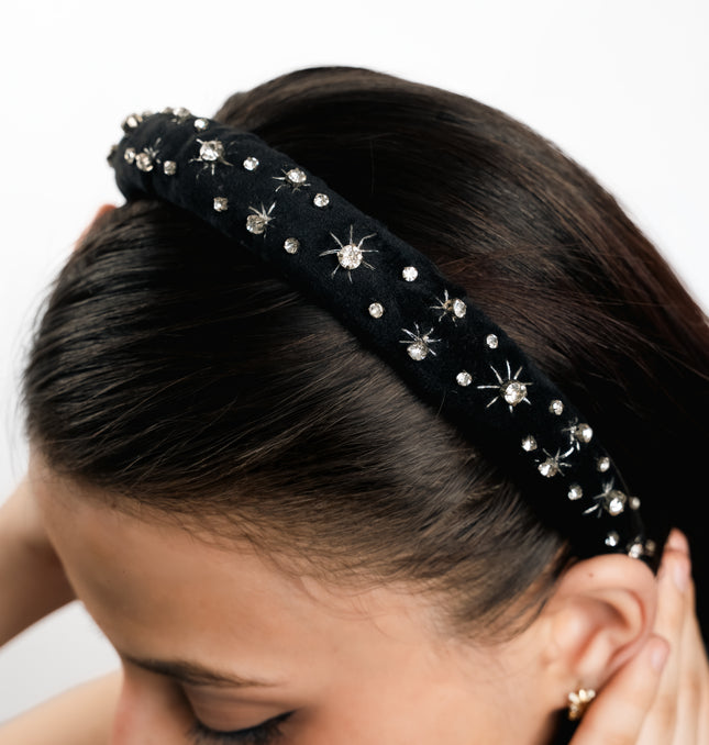 Midnight Spark Beaded Headband