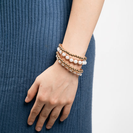 Golden Pearl Beaded Layered Bracelet