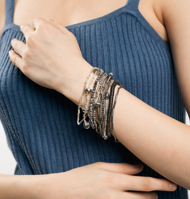 Midnight Luxe Layered Beaded Bracelet Set