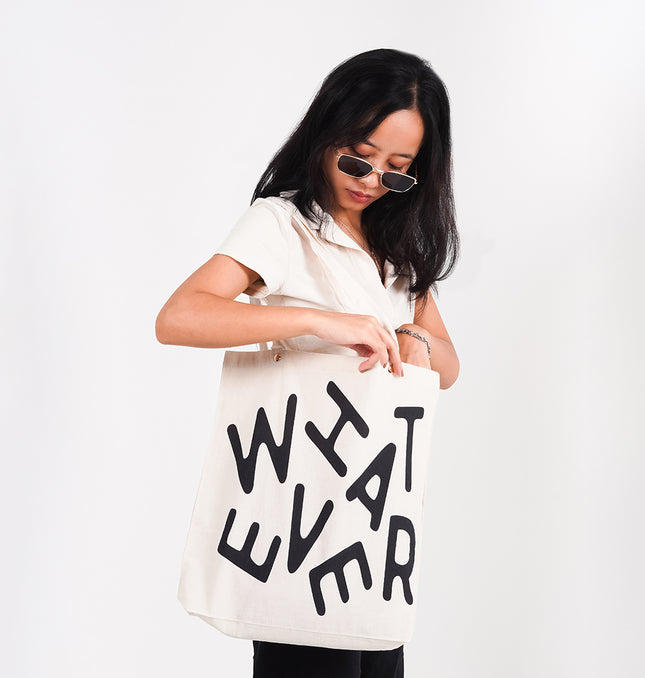 What Ever Canvas Tote Bag White