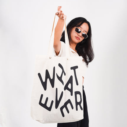 What Ever Canvas Tote Bag White