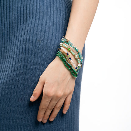 Emerald Tide Multi-Strand Beaded Bracelet Set